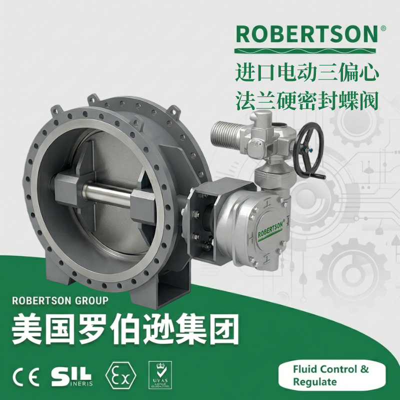 进口电动三偏心法兰蝶阀-美国罗伯逊ROBERTSON
