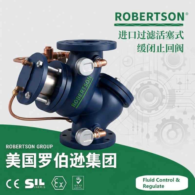 进口过滤活塞式缓闭止回阀-美国罗伯逊ROBERTSON