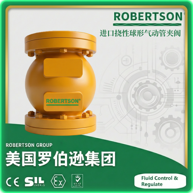 进口挠性球形气动管夹阀-美国罗伯逊ROBERTSON