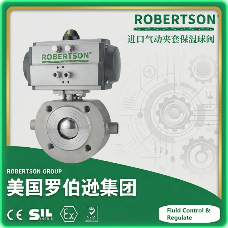 进口气动夹套保温球阀-美国罗伯逊ROBERTSON