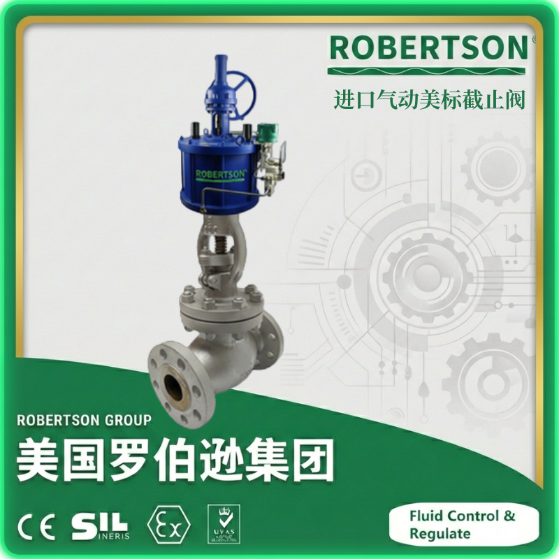 进口气动美标截止阀-美国罗伯逊ROBERTSON