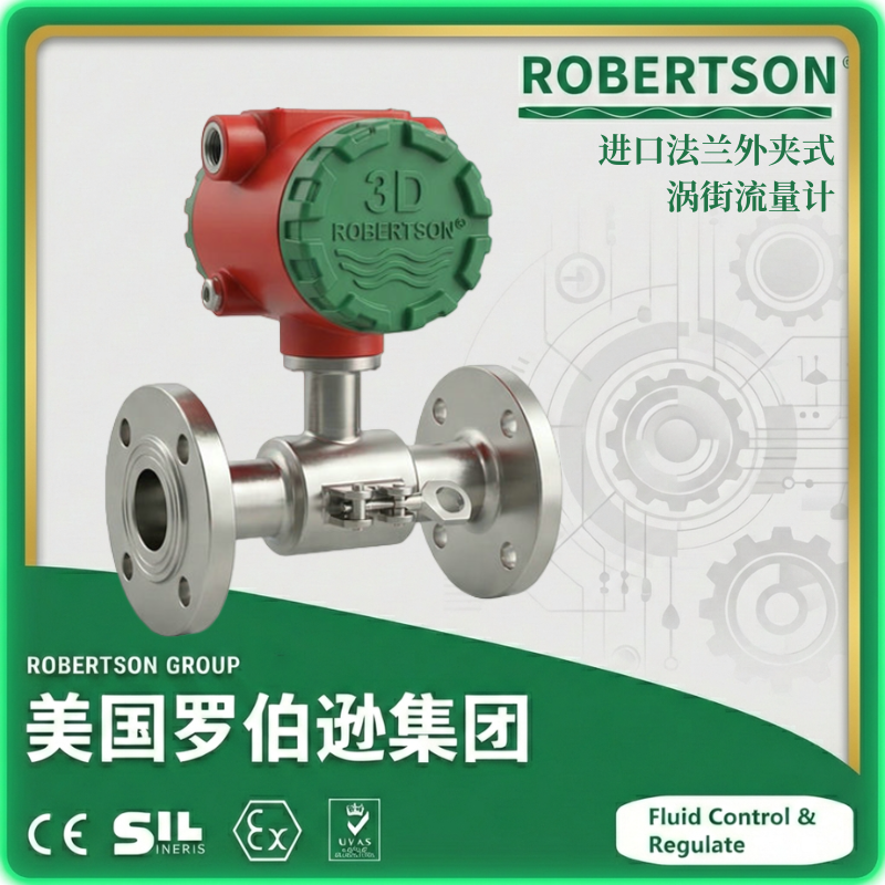 进口法兰外夹式涡街流量计-美国罗伯逊ROBERTSON