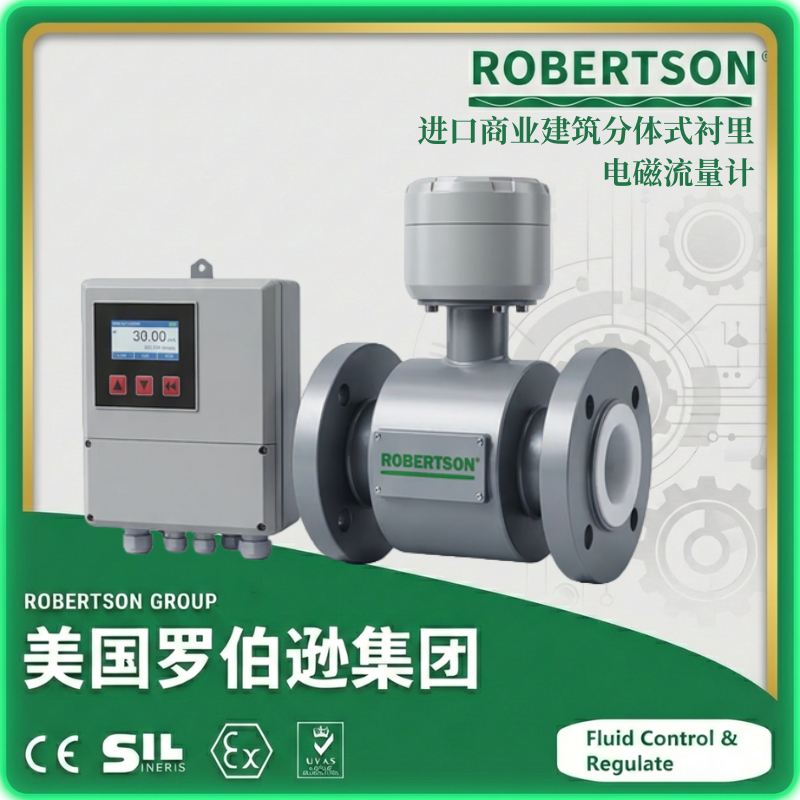 进口商业建筑分体式衬里电磁流量计-美国罗伯逊ROBERTSON