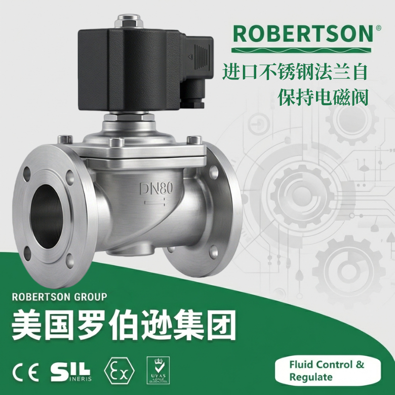 进口不锈钢法兰自保持电磁阀-美国罗伯逊ROBERTSON