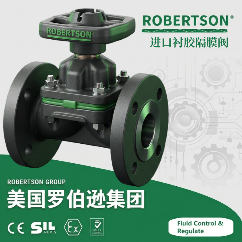 进口衬胶隔膜阀-美国罗伯逊ROBERTSON