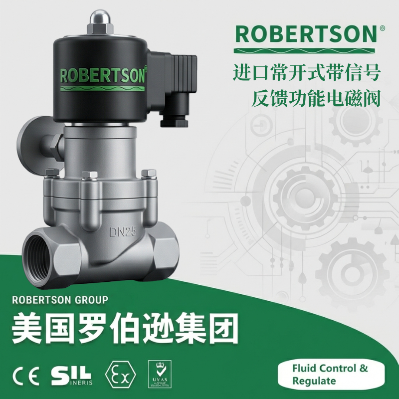 进口常开式带信号反馈功能电磁阀-美国罗伯逊ROBERTSON