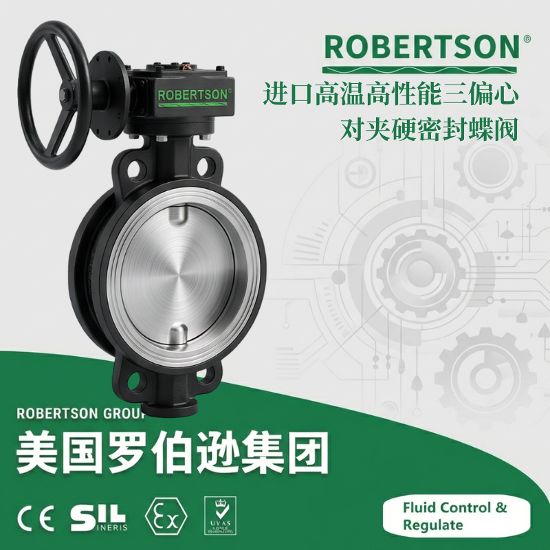 进口高温高性能三偏心对夹硬密封蝶阀-美国罗伯逊ROBERTSON