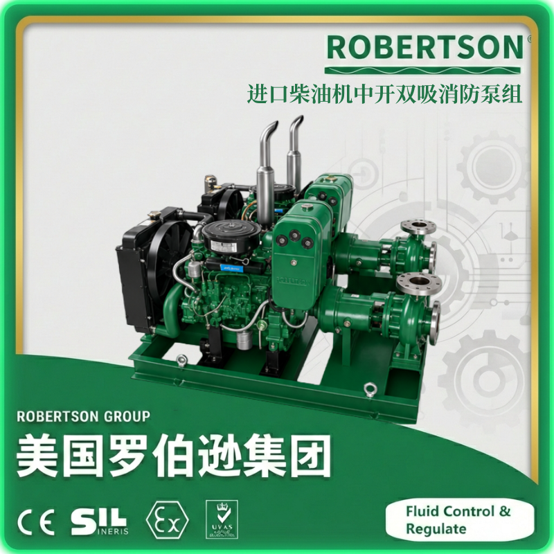 进口柴油机中开双吸消防 泵组-美国罗伯逊ROBERTSON